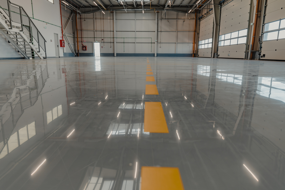 Gleaming floor post-building maintenance