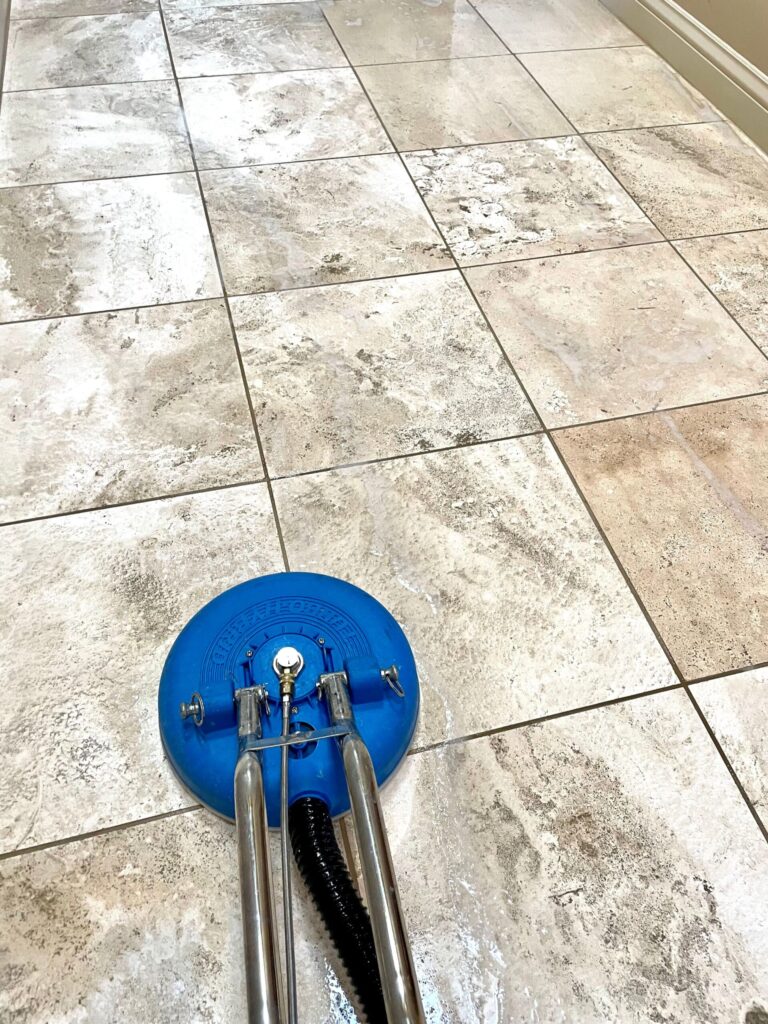 Spotless tile and grout after professional cleaning